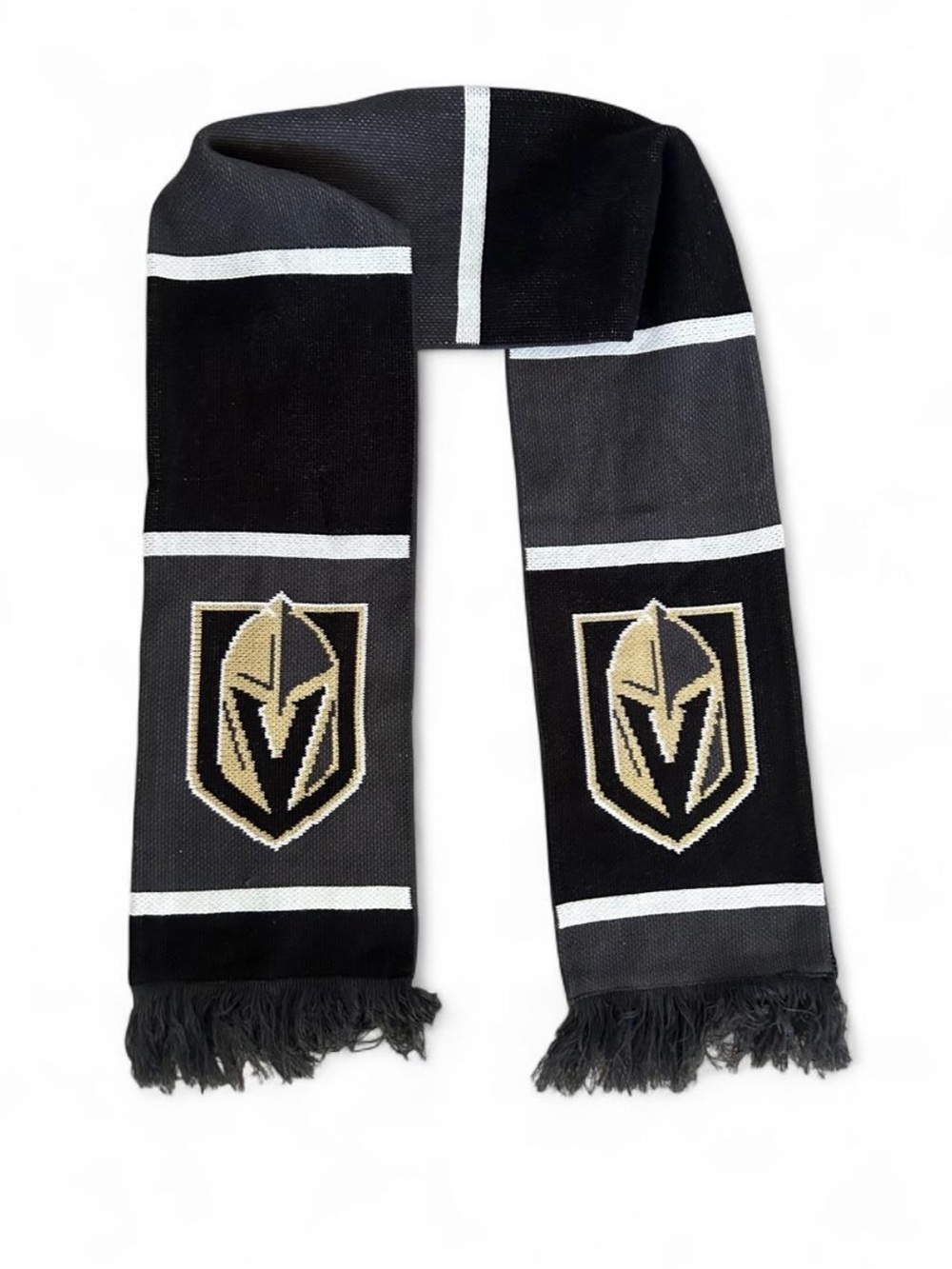 Adidas NHL Las Vegas Golden Knights Stripped Team Scarf Unisex Black and White